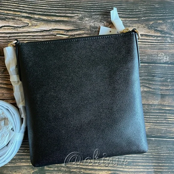 NWT Coach Black Leather Crossbody Bag Kitt Messenger - Picture 2 of 5